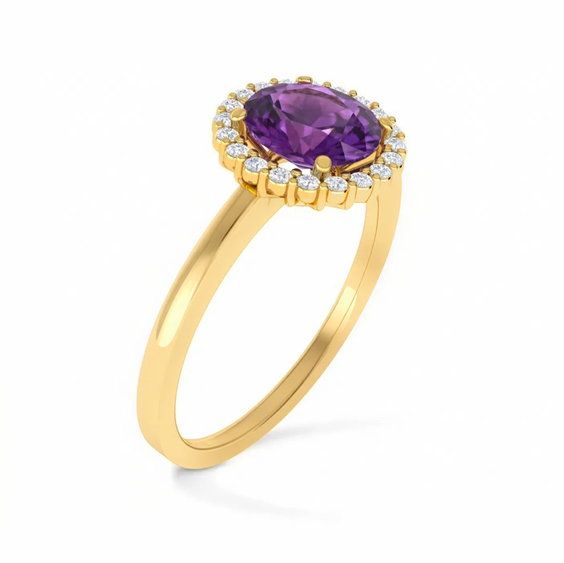 Anello Gazzola Gioielli Donna Amuleto in Oro giallo Ametista 0.57 Ct AN-900A-16-2-18-13-AM-BR-N-F-VS - AN-900A-16-2-18-13-AM-BR-N-F-VS